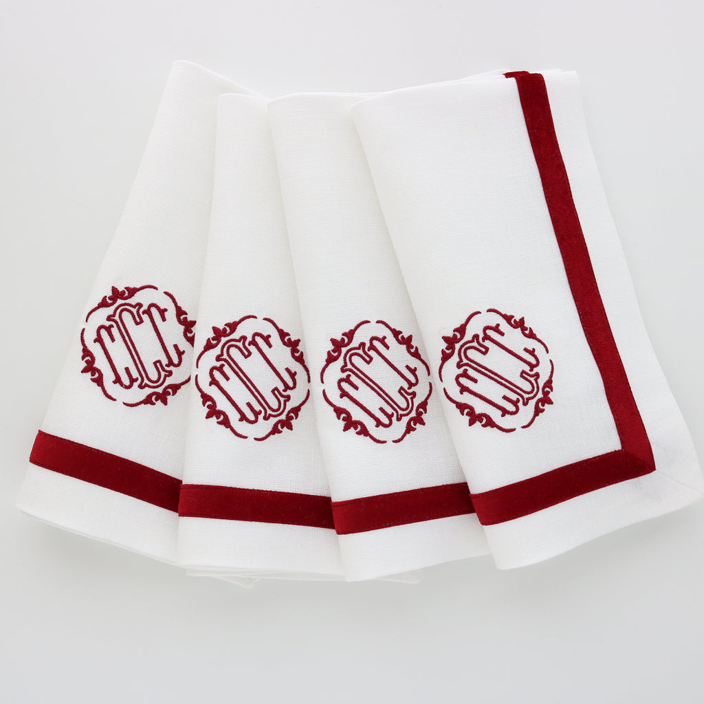 Velvet Ribbon Trimmed Napkin