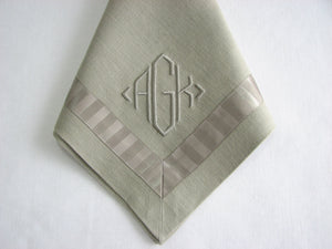 Satin Stripe Ribbon Trimmed Napkin