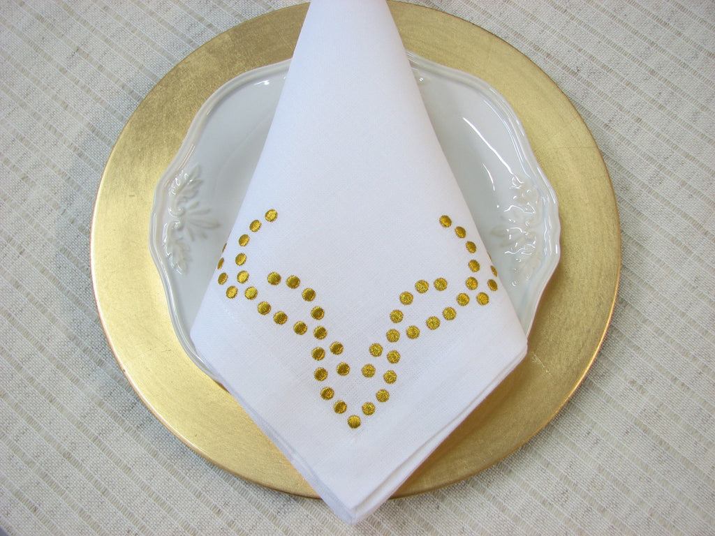 Scroll Dot Rmbroidered Napkin