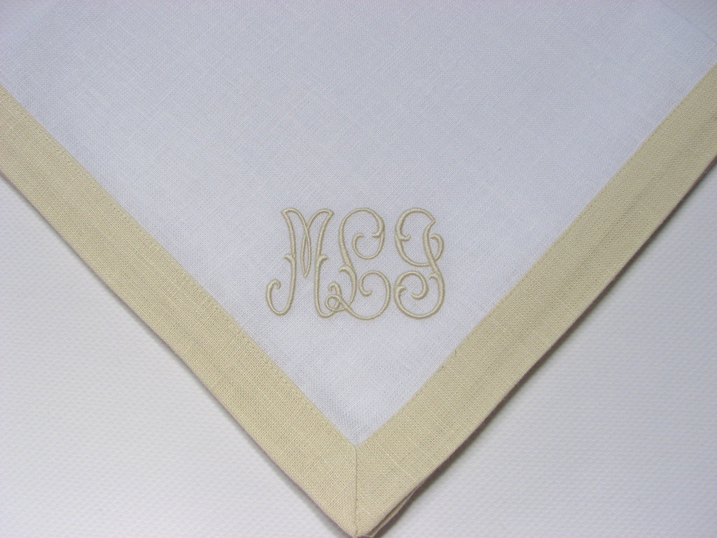 Narrow Linen Band Trimmed Napkin