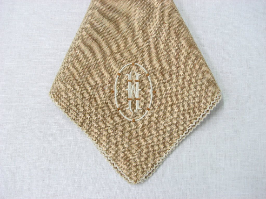 Beige Herringbone Pico Edge Napkin