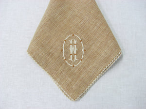 Beige Herringbone Pico Edge Napkin