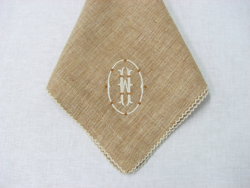 Beige Herringbone Pico Edge Napkin