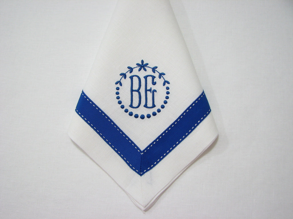 Saddle Stitch Grosgrain Trimmed Napkin