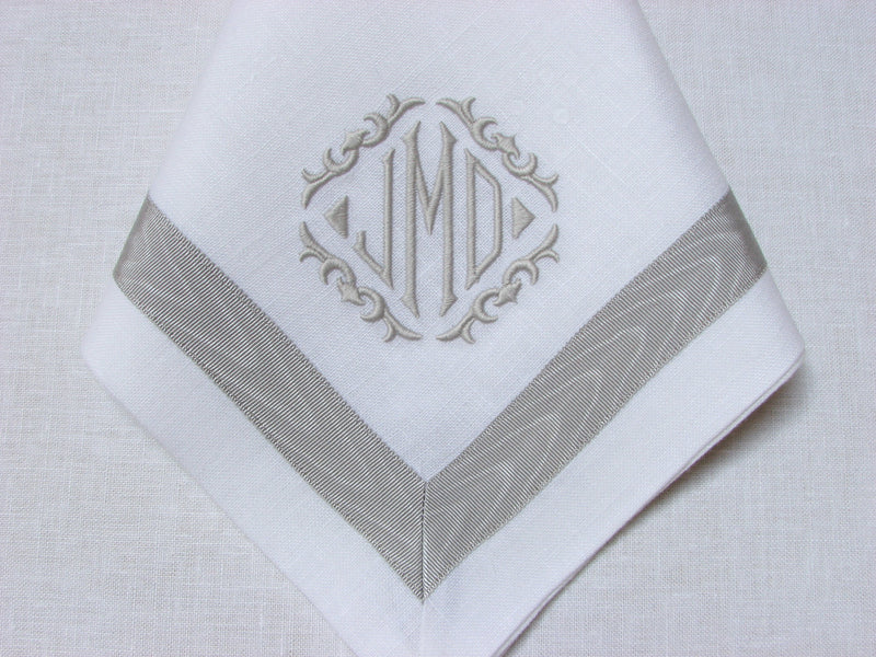 Moire Grosgrain Trimmed Napkin