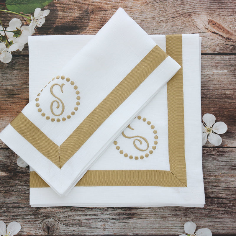 Dragon Tail Braid Trimmed Napkin
