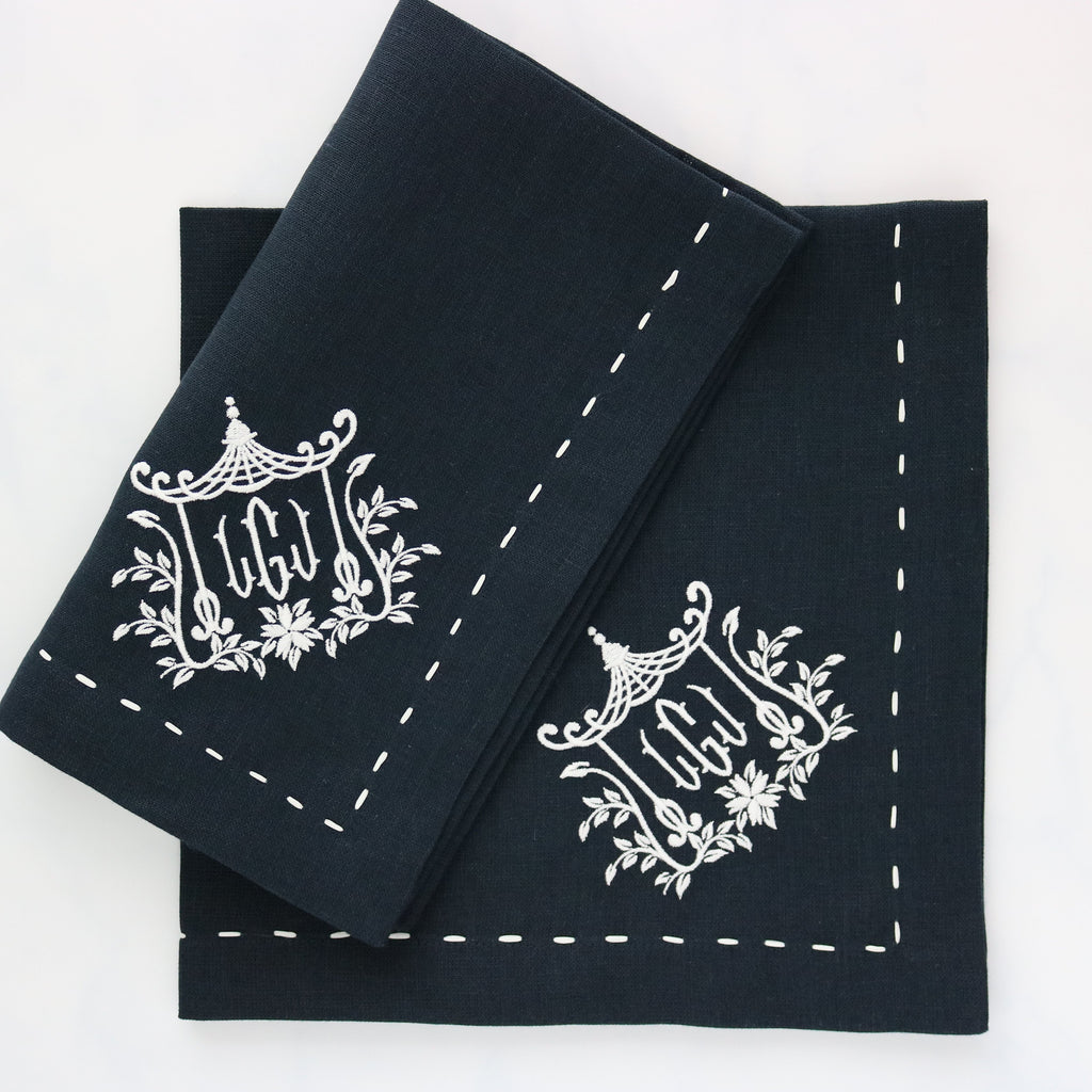 Saddle Stitch Ribbon Trimmed Napkin